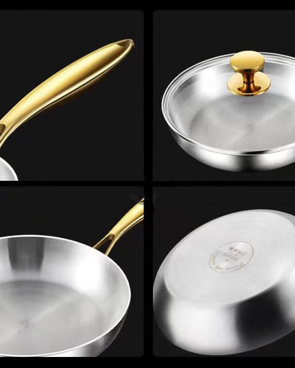 316 Stainless Steel Frying Pan Wok Pan Nonstick Cooking Fried Steak Gas Stove Pot Induction General Saucepan Kitchen Cookware