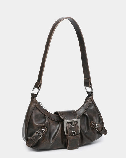 2024 spring hot selling Maillard style retro style small bag spicy girl Y2K wasteland style vintage leather shoulder armpit bag