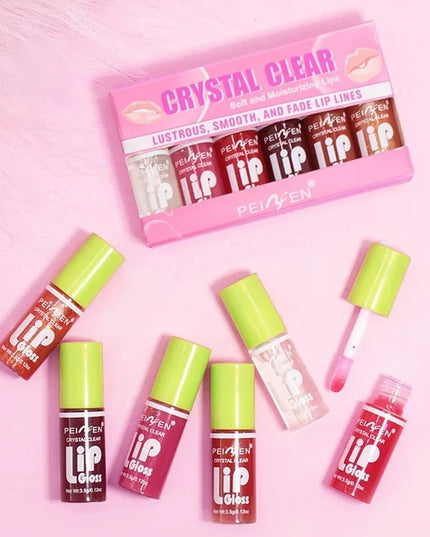 6Pcs Water Glow Jelly Moisturizing Lip Gloss Set Transparent Lip Glaze Oil Hydrating Lip Plumper Liquid Lipstick Lips Cosmetic