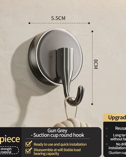 No Drill Suction Cup Hook With Strong Door Bathroom Kitchen Wall Mounted Row Hook Kitchen Hook Adhesive Hooks