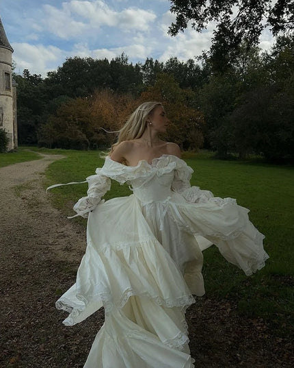 Amanda Customized White One Shoulder Long Sleeves Prom Dresses Organza vestidos de noche Floor-Length A-line Formal Evening 2025