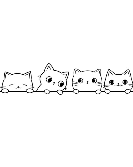 Peeking Cat Vinyl Sticker Car Window Bumper Decoration, Halloween Cats Decals Fur Kitten Laptop Stickers for Apple MacBook Decor