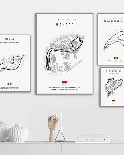F1 Internationa Track Circuit Canvas Painting F1 Imola Wall Art Nordic Poster Aesthetic Motorsport Race Picture For Home Decor
