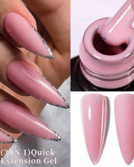 LILYCUTE 15ML Quick Extension Gel Nail Polish Nude Milk White Color Finger Prolong Acrylic Crystal Construction Hard Gel Varnish