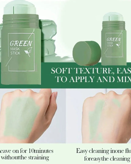 Face Clean Mask Green Tea Cleansing Stick Mask Shrink pores Deep Blackhead Remover facial Cleansing Moisturizing Mask 40g