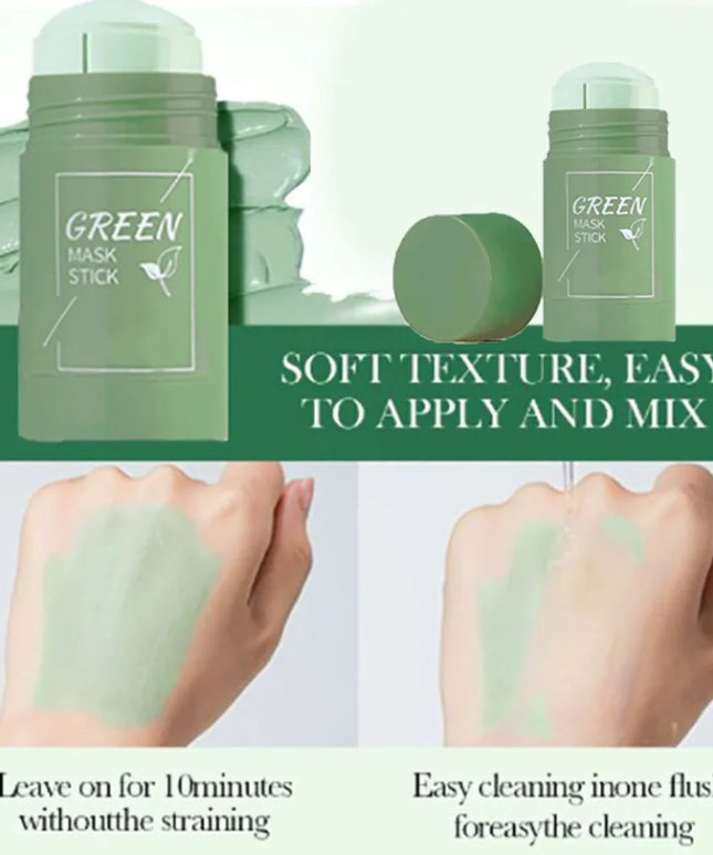 Face Clean Mask Green Tea Cleansing Stick Mask Shrink pores Deep Blackhead Remover facial Cleansing Moisturizing Mask 40g