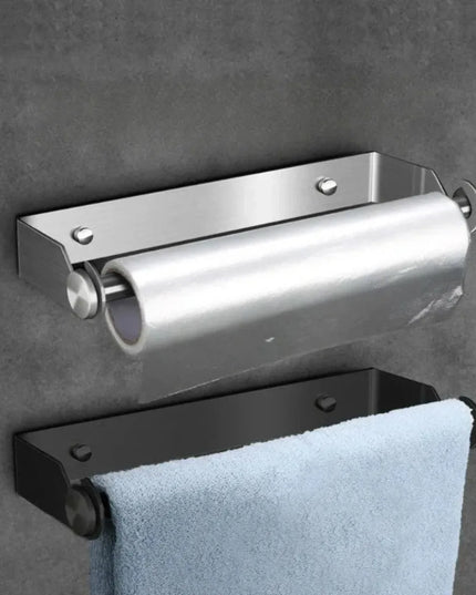 Stainless Steel Paper Towel Holder for Kitchen Wall Mounted Durable Bathroom Tissue Holder Wipe Storage Rack Toilet Accessories