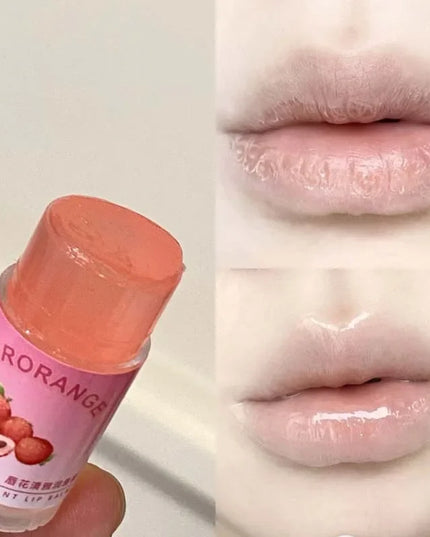 Peach Lychee Fruity Lip Balm Moisturizing Anti-Dry Anti Crack Clear Crystal Lip Balm Lip Care Mini Cute Jelly Lipstick Skin Care