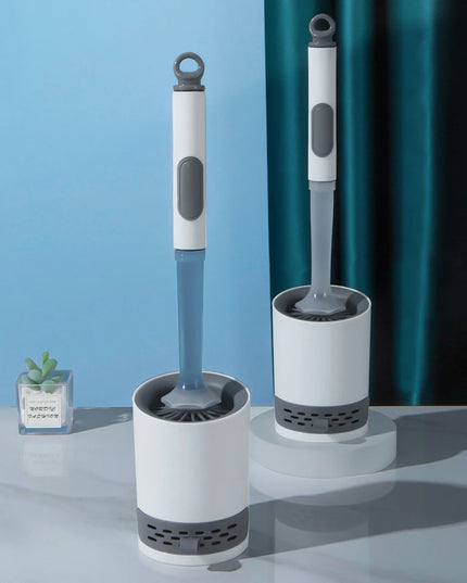 Detergent Refillable Toilet Brush Wall-Mounted Long Handle Silicone TPR Brush for Corner Cleaning Tools Bathroom Accessories