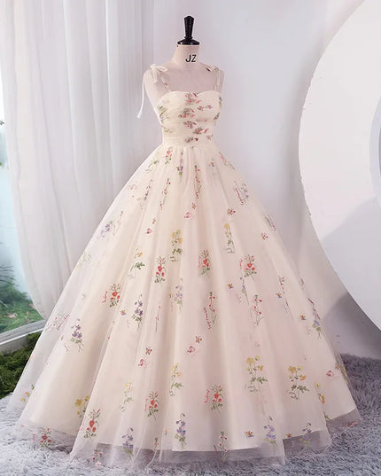 Luxury Floral Embroidery Long Prom Evening Wedding Shooting Dresses Women 2025 Summer Party Formal Occasions Reception Dress