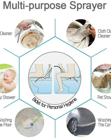 Handheld Toilet Bidet Sprayer Set Stainless Steel Hand Bidet faucet Sprayer Guns Bathroom Hand Sprayer Shower Head Self Cleaning