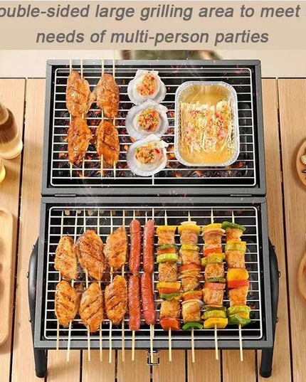 Portable Charcoal Grill Tabletop Outdoor Barbecue Smoker Small BBQ Grill for Outdoor Cooking Backyard Camping Picnics Beach