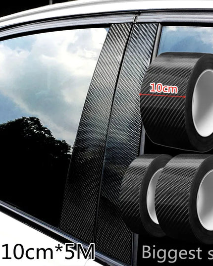 Nano Carbon Fiber Car Stickers DIY Paste Protector Strip Auto Door Sill Side Mirror Anti Scratch Tape Waterproof Protection Film