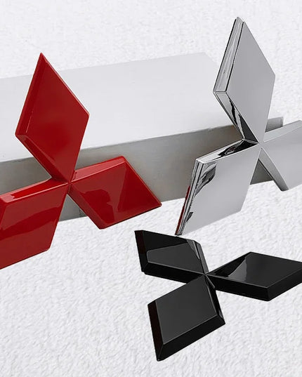 ABS Car Front Grill Emblem Rear Trunk Badge Sticker for Mitsubishi Outlander Ralliart Lancer ASX Pajero Delica EVO Colt Triton