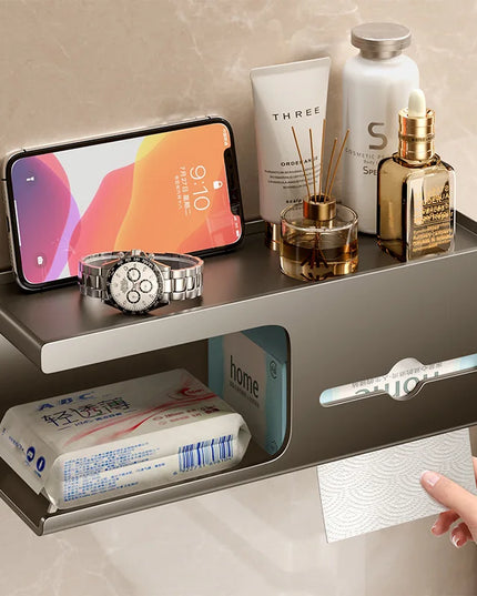 Toilet Paper Holder Wall-Mounted Carbon Steel Toilet Paper Holder Tissue Rack Bathroom Tissue Holder Bathroom Accessories