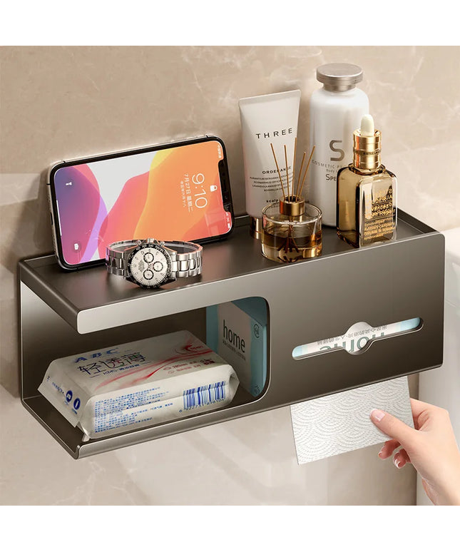 Toilet Paper Holder Wall-Mounted Carbon Steel Toilet Paper Holder Tissue Rack Bathroom Tissue Holder Bathroom Accessories