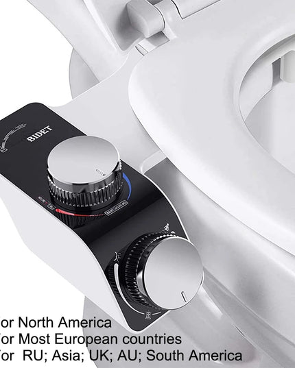 Bidet Toilet Seat Attachment Non-Electric Self-Cleaning Dual Nozzles Wash Hot Cold Mixer Water Lady Bathroom Accessories Sprayer