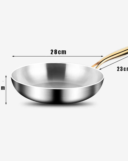 316 Stainless Steel Frying Pan Wok Pan Nonstick Cooking Fried Steak Gas Stove Pot Induction General Saucepan Kitchen Cookware