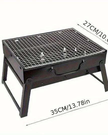 Portable BBQ Charcoal Grill Stainless Steel Small Mini BBQ Tool Kit Outdoor Cooking Camping Picnic Beach Portable BBQ