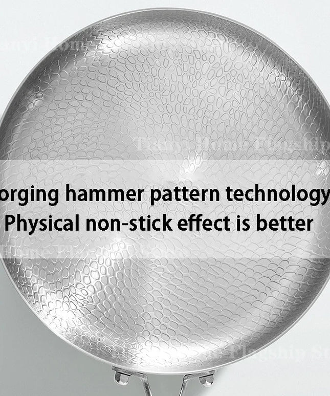 20/24/28cm Frying Pan Non-stick Wok Titanium Stainless Steel Home Egg Steak Skillet Induction Cooker Gas Stove Kitchen Cookware