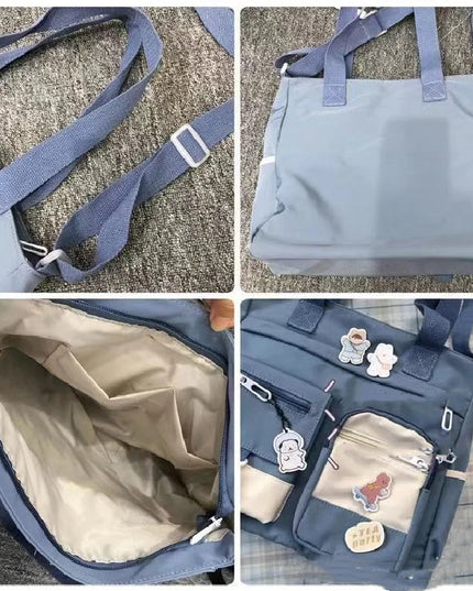 Waterproof Canvas Women Handbags Shoulder Bag Nylon Ladies Messenger Bag Oxford Crossbody Bags Tote Book Bags for Girls Satchels