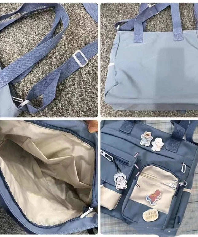 Waterproof Canvas Women Handbags Shoulder Bag Nylon Ladies Messenger Bag Oxford Crossbody Bags Tote Book Bags for Girls Satchels