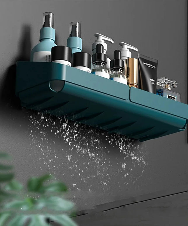 Bathroom  Kitchen Convenience Rack Shelf Makeup Storage Organizer Cosmetics Shampoo Rack Shower Shelf Wall Spice No Drilling