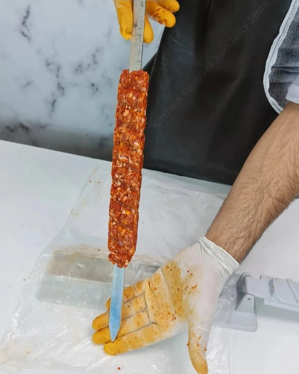 NewSingle Row Kebab Maker Bbq Meat Skewer Machine Kebab Press Maker Reusable Plastic Bbq Skewer Maker Kebab Preparation BBQ Tool