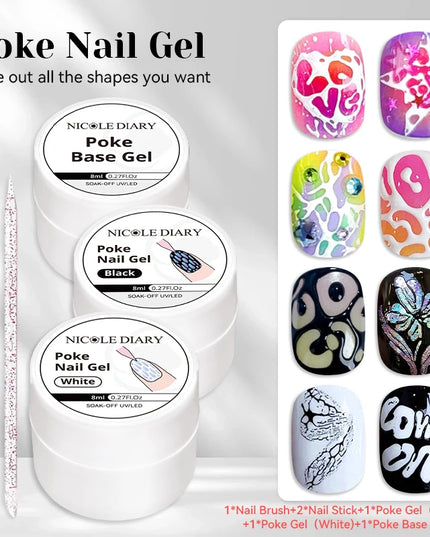 NICOLE DIARY White Non Stick Hand Extension Gel Nail Polish For 3D Shaping Carving Flower DIY Nail Art Extension Acrylic