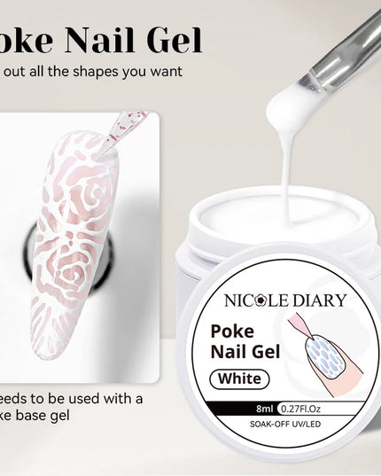 NICOLE DIARY White Non Stick Hand Extension Gel Nail Polish For 3D Shaping Carving Flower DIY Nail Art Extension Acrylic