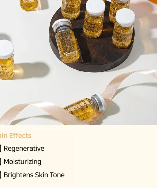 Stayve 8ml Salmon DNA Golden Ampoule Serum Kit Natural Ingredients, Moisturizing, Tender, Lifting, Firming Facial Care Skin