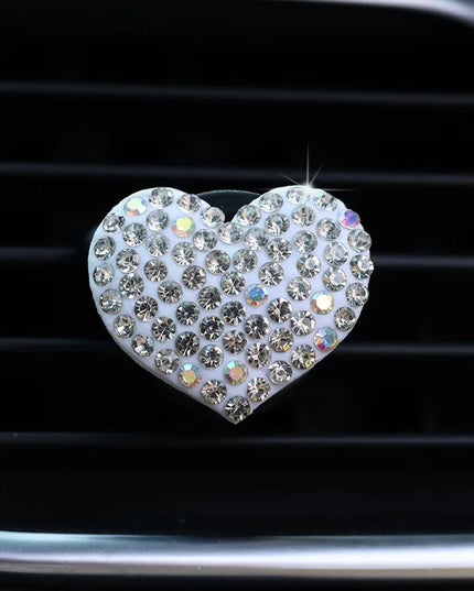 Heart-shaped Car Air Outlet Perfume Clip Rhinestone Car Air Conditioning Air Outlet Perfume Decoration Clip Car Auto Accessories