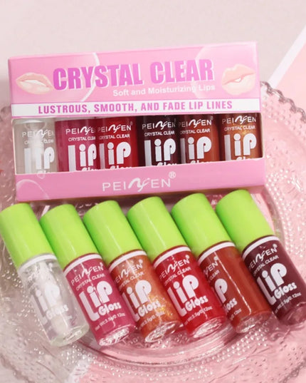6Pcs Water Glow Jelly Moisturizing Lip Gloss Set Transparent Lip Glaze Oil Hydrating Lip Plumper Liquid Lipstick Lips Cosmetic