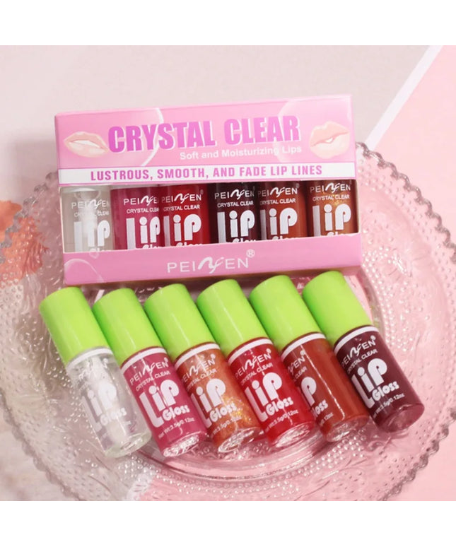 6Pcs Water Glow Jelly Moisturizing Lip Gloss Set Transparent Lip Glaze Oil Hydrating Lip Plumper Liquid Lipstick Lips Cosmetic