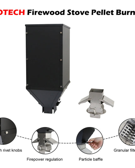 Pellet Burner 16L Storage Capacity Stainless Steel Firewood Stove Outdoor Camping Tent Heating Picnic Cooking