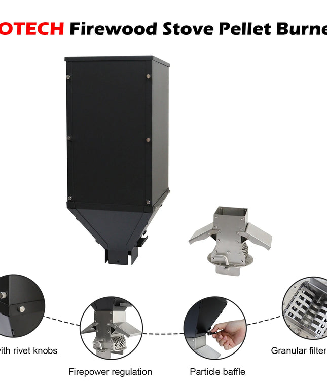 Pellet Burner 16L Storage Capacity Stainless Steel Firewood Stove Outdoor Camping Tent Heating Picnic Cooking