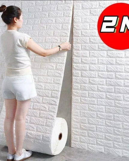 70cmx2m Meter Foam 3D Wall Stickers Self Adhesive Panel Home Decor Living Room Bedroom House Decoration Bathroom Brick Wallpaper