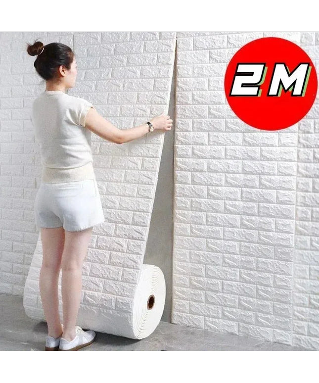 70cmx2m Meter Foam 3D Wall Stickers Self Adhesive Panel Home Decor Living Room Bedroom House Decoration Bathroom Brick Wallpaper
