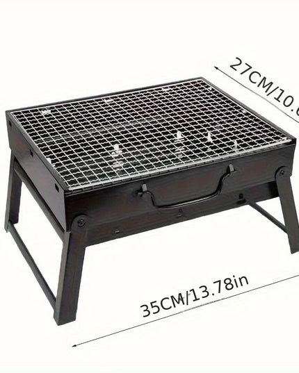 Portable BBQ Charcoal Grill Stainless Steel Small Mini BBQ Tool Kit Outdoor Cooking Camping Picnic Beach Portable BBQ
