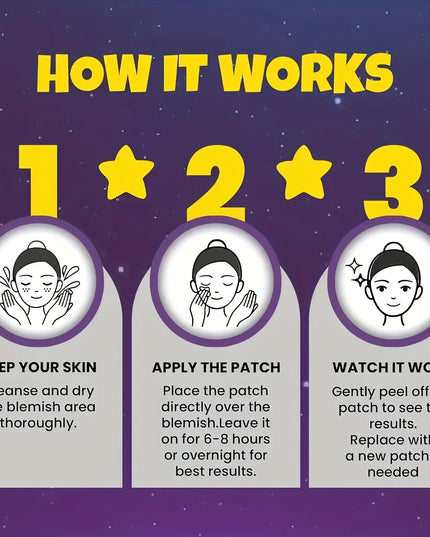 Superstar Hydrocolloid Pimple Patches - Cute Star-Shaped Cover, Colorful & Shiny, Pimple Patches for Face