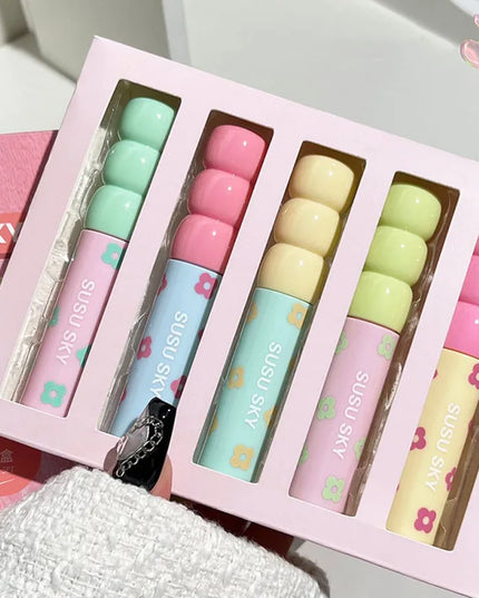 1/5Pcs Candied Fruit Lip Mud Milk Mist Velvet Matte Lip Gloss Long Lasting Not Easy To Stick Cup LipGlaze Almond Brown Pink