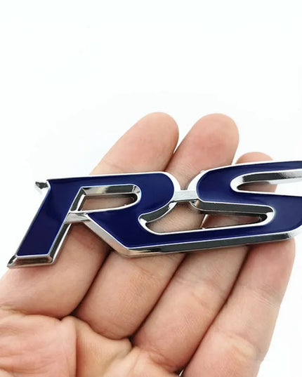 3d Metal RS Sticker Letters Logo Car Front Grille Rear Trunk Emblem Badge For Car Sport RS Sticker Acceessories