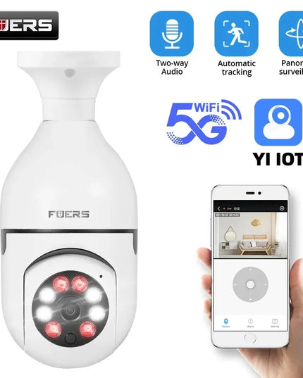Fuers 5G Wifi IP E27 Bulb Surveillance Camera Night Vision Wireless Home Camera 2MP CCTV Video Security Protection Baby Mini Cam
