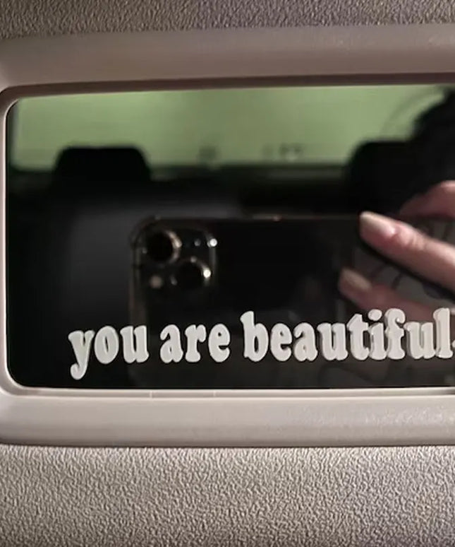 The Text Car Stickers You Are Beautiful Interior Decoration Rear View Mirror Fashion Stickers Creative Sport PVC Vinyl Decals