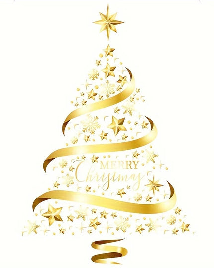 1pc Christmas Tree Sticker, Sticker Christmas Window Sticker Snowflake Christmas Tree Decal, DIY Static Wall Window Door Mural