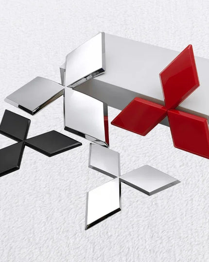 ABS Car Front Grill Emblem Rear Trunk Badge Sticker for Mitsubishi Outlander Ralliart Lancer ASX Pajero Delica EVO Colt Triton