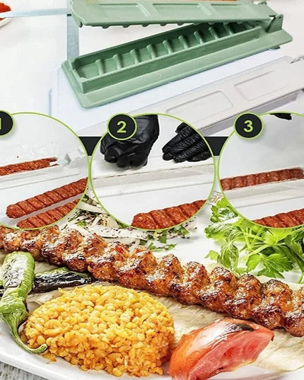 Single Row Kebab Maker Bbq Meat Skewer Machine Kebab Press Maker Reusable Plastic Bbq Skewer Maker Kebab Preparation BBQ Tool