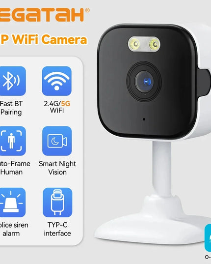 5MP HD Indoor Security Camera 2.4G/5G WiFi IP Surveillance Cam with Color Night Vision Human Detection 2-Way Audio O-KAM Pro APP