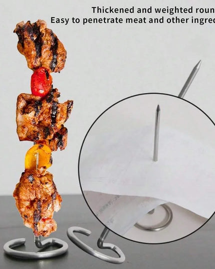 10/20/30pcs Kabob Skewers Stainless Steel Sticks For Grilling Reusable Kebab Tool Barbecue Stainless Steel BBQ Stick Chicken