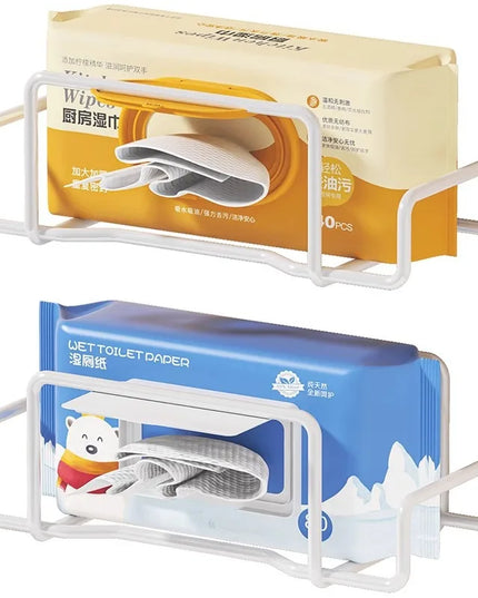 1pc Iron Wall Mount Paper Towel Dispenser Non-Drill Adhesive Wet Wipe Holder Towel Storage Box Ideal for Bathroom Kitchen Toilet